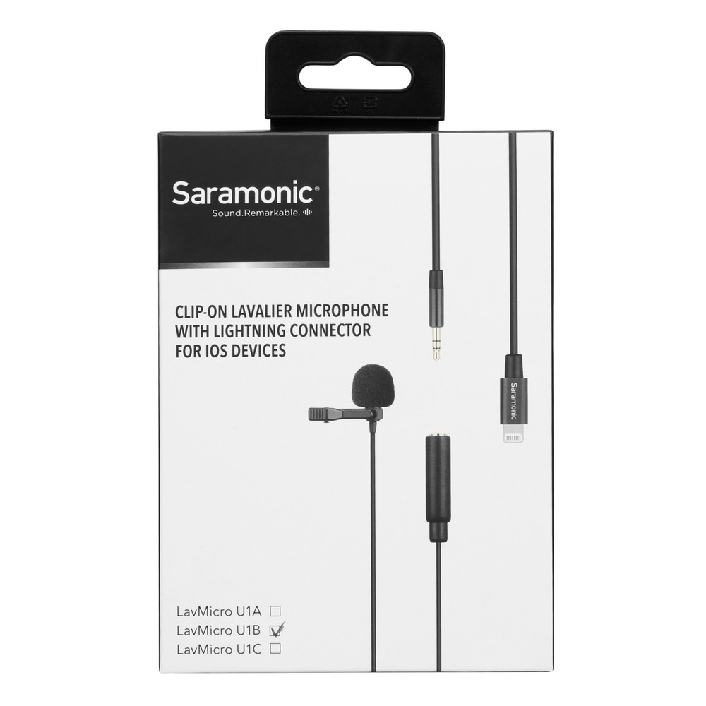 LavMicro U1B Clip-On Lavalier Microphone with 19.7' (6m) Cable & Lightning Adapter for iPhone & iPad (Open Box)