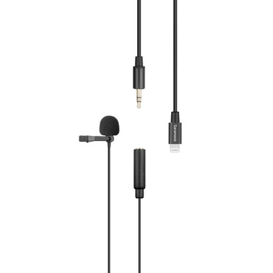 LavMicro U1B Clip-On Lavalier Microphone with 19.7' (6m) Cable & Lightning Adapter for iPhone & iPad