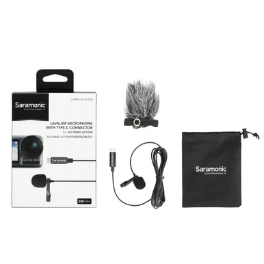 LavMicro U3-OA Lavalier Microphone designed for DJI Osmo Action w/ 6.6' (2m) Cable & USB-C Connector