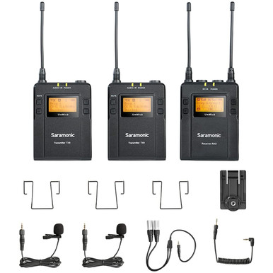 UwMic9 RX9+TX9+TX9 2-Person Wireless UHF Lavalier Mic System with Portable Camera-Mountable Receiver