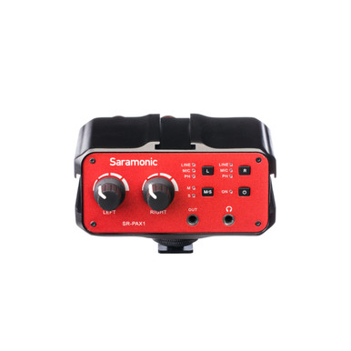 SR-PAX1 2-Ch On-Camera XLR, 1/4" & 3.5mm Mixer w/ +48V Preamps, Headphone Out & Accessory Mounting