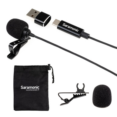 USB-C/USB Lav 2m w/ 2xWS+Clips | Saramonic