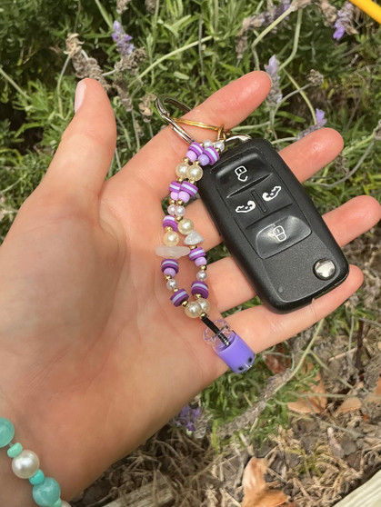 Lavender boba Keychain