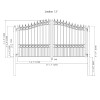 Steel Dual Swing Driveway Gate - LONDON Style - 12 x 6 Feet