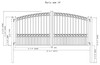 Steel Dual Swing Driveway Gate - PARIS Style - 14 x 6 Feet