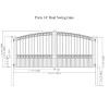 Steel Dual Swing Driveway Gate - PARIS Style - 14 x 6 Feet