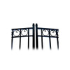 Steel Dual Swing Driveway Gate and Gate Operator Bundle - PARIS Style with GG1300 AC/DC - 14 x 6 Feet