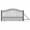 Steel Sliding Driveway Gate - 14 ft with Pedestrian Gate - 5 ft - ST. LOUIS Style