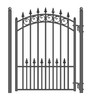 Steel Sliding Driveway Gate - 16 ft with Pedestrian Gate - 5 ft - PRAGUE Style