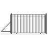 Steel Sliding Driveway Gate - 30 ft with Pedestrian Gate - 5 ft - MADRID Style