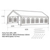 Diagram rendering of the dimensions and parts of the Heavy Duty Canopy Event Tent with Windows.