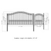 Steel Single Swing Driveway Gate - LONDON Style - 12 ft with Pedestrian Gate - 5 ft