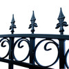 Steel Dual Swing Driveway Gate - PRAGUE Style - 12 ft with Pedestrian Gate - 5 ft