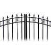 Steel Dual Swing Driveway Gate - ST. LOUIS Style - 14 ft with Pedestrian Gate - 5 ft