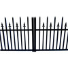 Steel Dual Swing Driveway Gate - ST. LOUIS Style - 14 ft with Pedestrian Gate - 5 ft