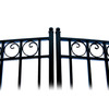 Steel Dual Swing Driveway Gate - DUBLIN Style - 16 ft with Pedestrian Gate - 5 ft