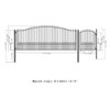 Steel Single Swing Driveway Gate - MUNICH Style - 16 ft with Pedestrian Gate - 5 ft