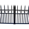 Steel Dual Swing Driveway Gate - PARIS Style - 16 ft with Pedestrian Gate - 5 ft