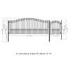 Steel Single Swing Driveway Gate - ST.LOUIS Style - 16 ft with Pedestrian Gate - 5 ft