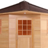 Canadian Hemlock Wet Dry Outdoor Sauna with Asphalt Roof - 6 kW UL Certified Heater - 5 Person