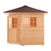 Canadian Hemlock Wet Dry Outdoor Sauna with Asphalt Roof - 6 kW UL Certified Heater - 5 Person