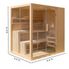 Canadian Hemlock Indoor Wet Dry Sauna with LED Lights - 4.5 kW UL Certified Heater - 4-6 Person