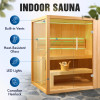 Canadian Hemlock Traditional Indoor Sauna with LED Lights – 4.5 kW UL Certified Heater – 4-6 People