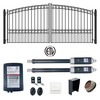 Automated Steel Dual Swing Driveway Gate and Gate Opener Complete Kit – PARIS Style – 14 x 6 Feet - ETL Listed