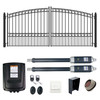 Automated Steel Dual Swing Driveway Gate and Gate Opener Complete Kit – PARIS Style – 16 x 6 Feet