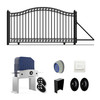 Automated Steel Sliding Driveway Gate and Gate Opener Complete Kit – DUBLIN Style – 18 x 6 Feet