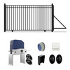 Automated Steel Sliding Driveway Gate and Gate Opener Complete Kit – MADRID Style – 18 x 6 Feet