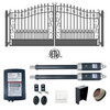 Automated Steel Dual Swing Driveway Gate and Gate Opener Complete Kit – ETL Listed - Venice Style – 14 x 6 Feet