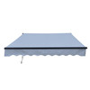 10 x 8 ft. Retractable Patio Awning – Black Frame – Silver Gray Fabric