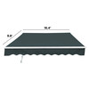 16 x 10 ft. Retractable Motorized Patio Awning – White Frame – Forest Green Fabric