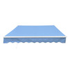16 x 10 ft. Retractable Motorized Patio Awning – White Frame – Sky Blue Fabric