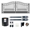 Automated Steel Dual Swing Driveway Gate and Gate Opener Complete Kit – Venice Style – 16 x 6 Feet