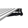 Retractable Black Frame Patio Awning 12 x 10 Feet - Gray and White Stripes