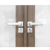 Aluminum Square Top Minimalist Glass-Panel Interior Double Door with Frame - 84 x 96 inches - Chestnut