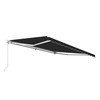 Retractable White Frame Patio Awning - 10 x 8 Feet - Black