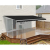Retractable White Frame Patio Awning - 10 x 8 Feet - Black