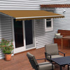 Retractable White Frame Patio Awning - 10 x 8 Feet - Sand