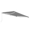 Retractable White Frame Patio Awning - 12 x 10 Feet - Gray