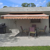 Retractable White Frame Patio Awning - 12 x 10 Feet - Sand