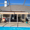 Retractable White Frame Patio Awning - 12 x 10 Feet - Sand