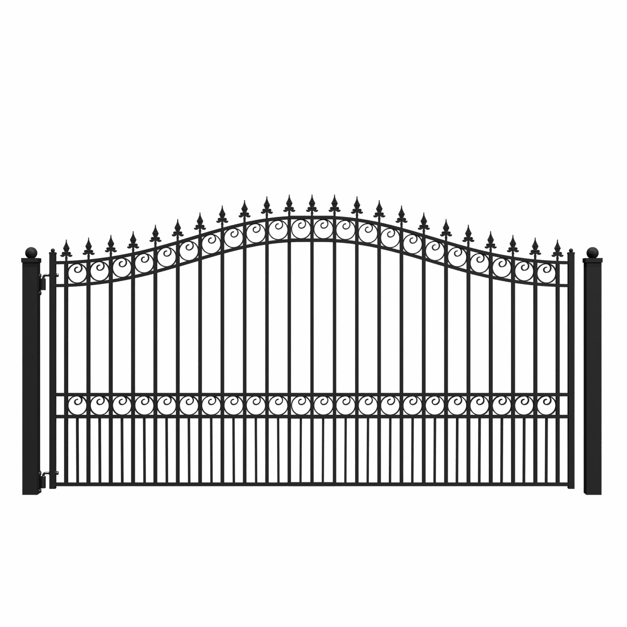 Steel Single Swing Driveway Gate - LONDON Style - 12 x 6 ft - ALEKO