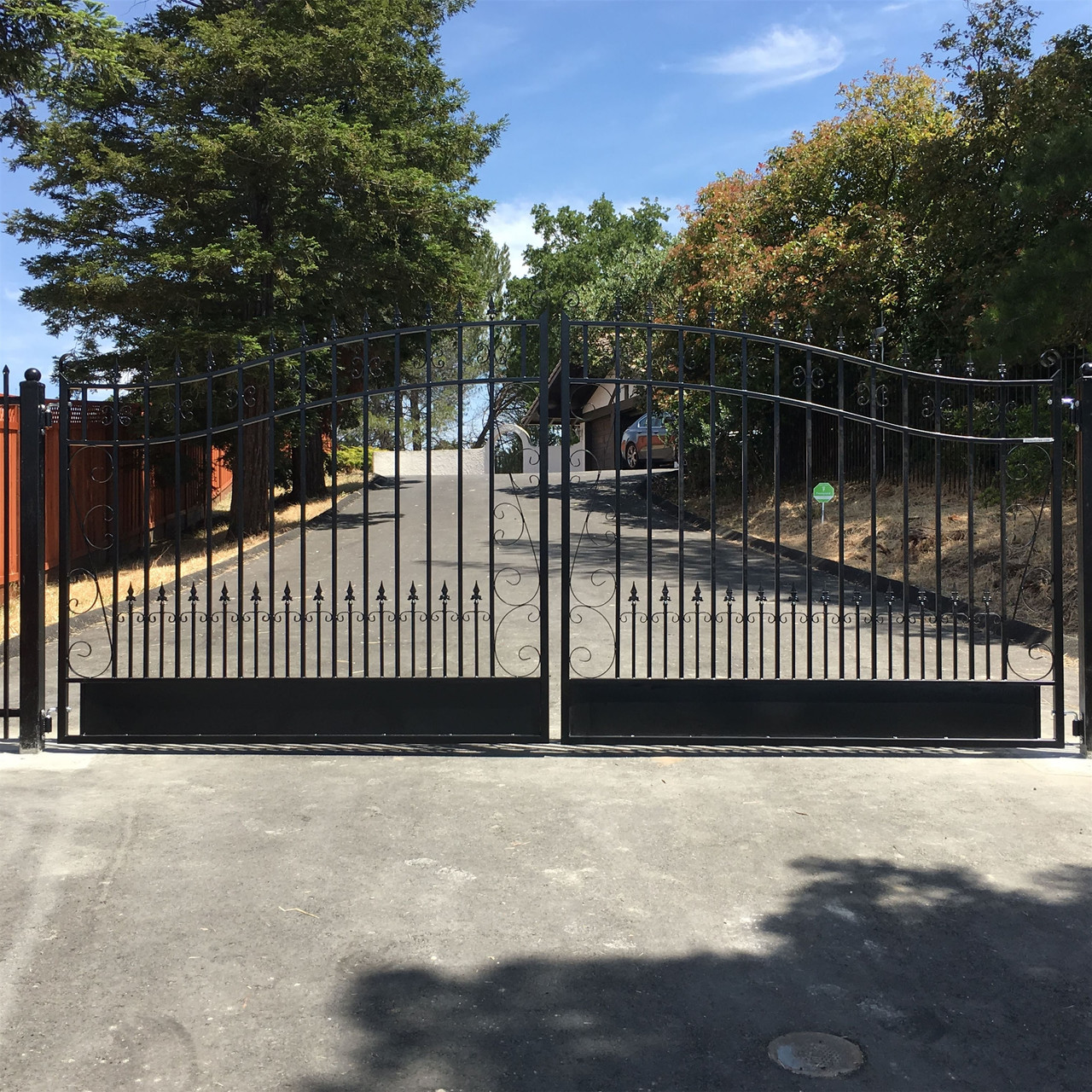 Steel Dual Swing Driveway Gate - VENICE Style - 12 x 6 ft