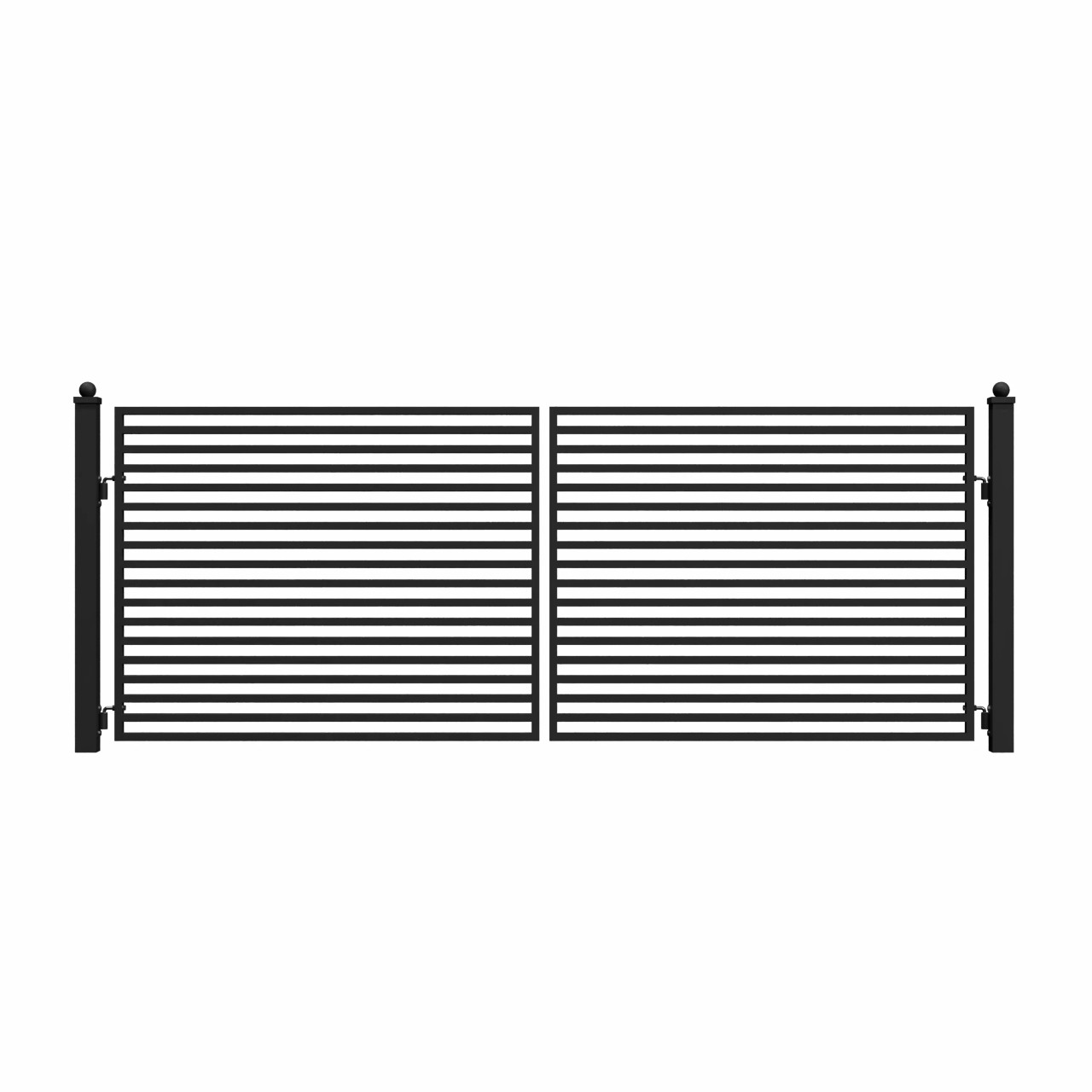 Steel Dual Swing Driveway Gate - MILAN Style - 14 x 6 ft - ALEKO