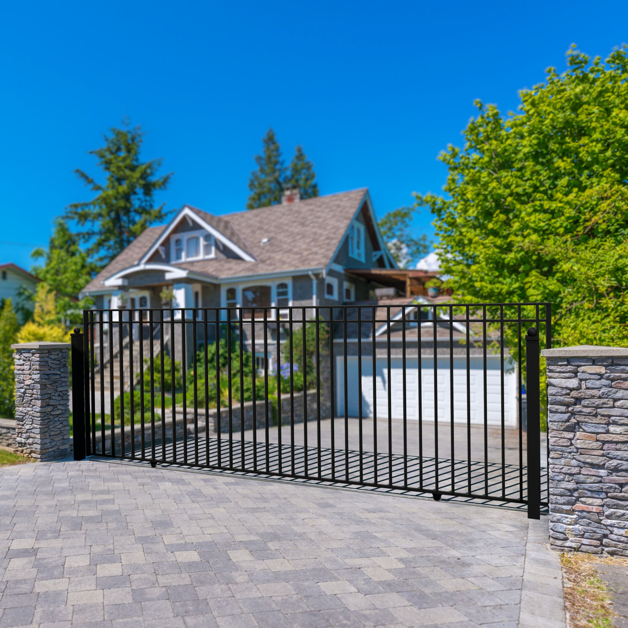 Steel Sliding Driveway Gate - MADRID Style - 18 x 6 ft - ALEKO