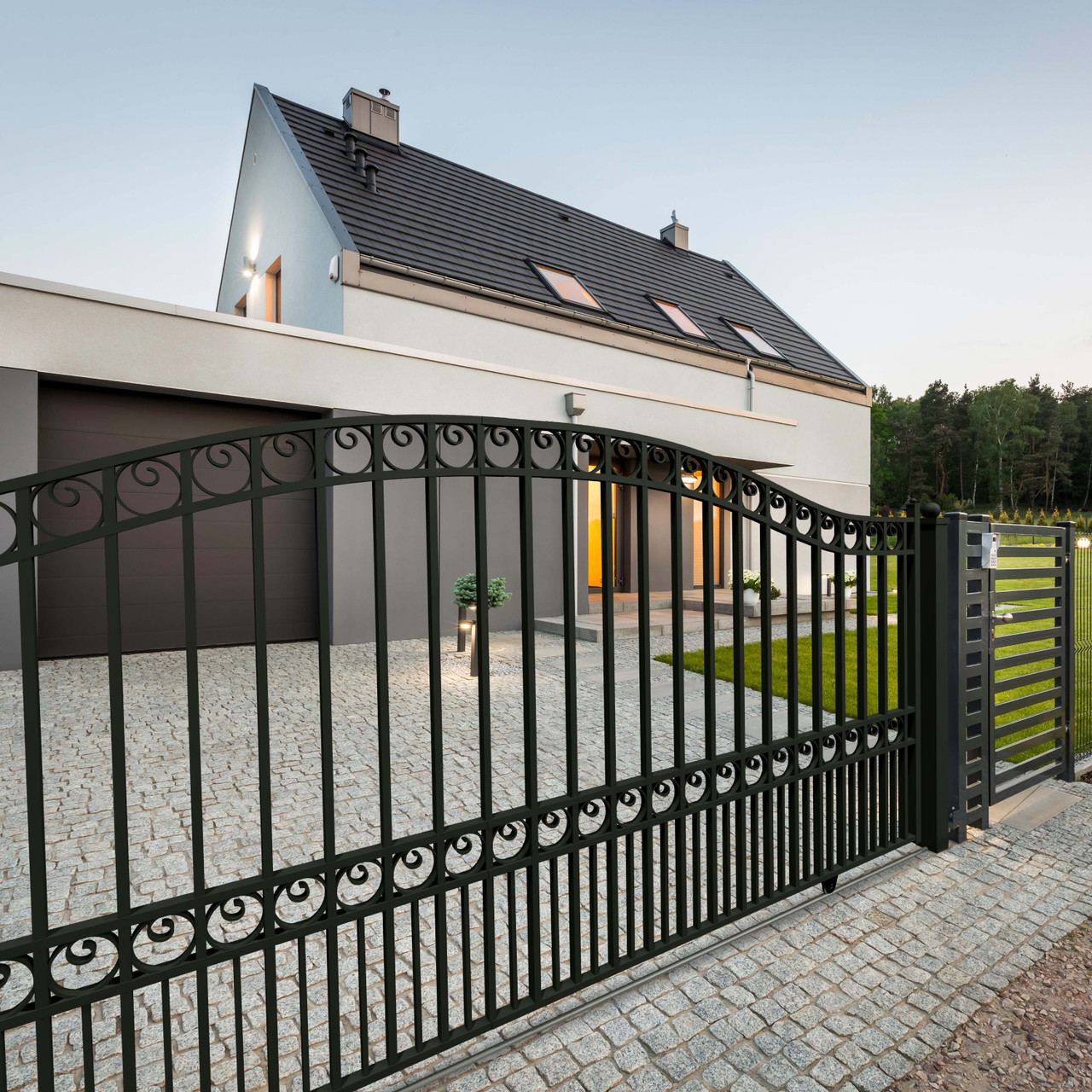 Steel Sliding Driveway Gate - PARIS Style - 18 x 6 ft - ALEKO