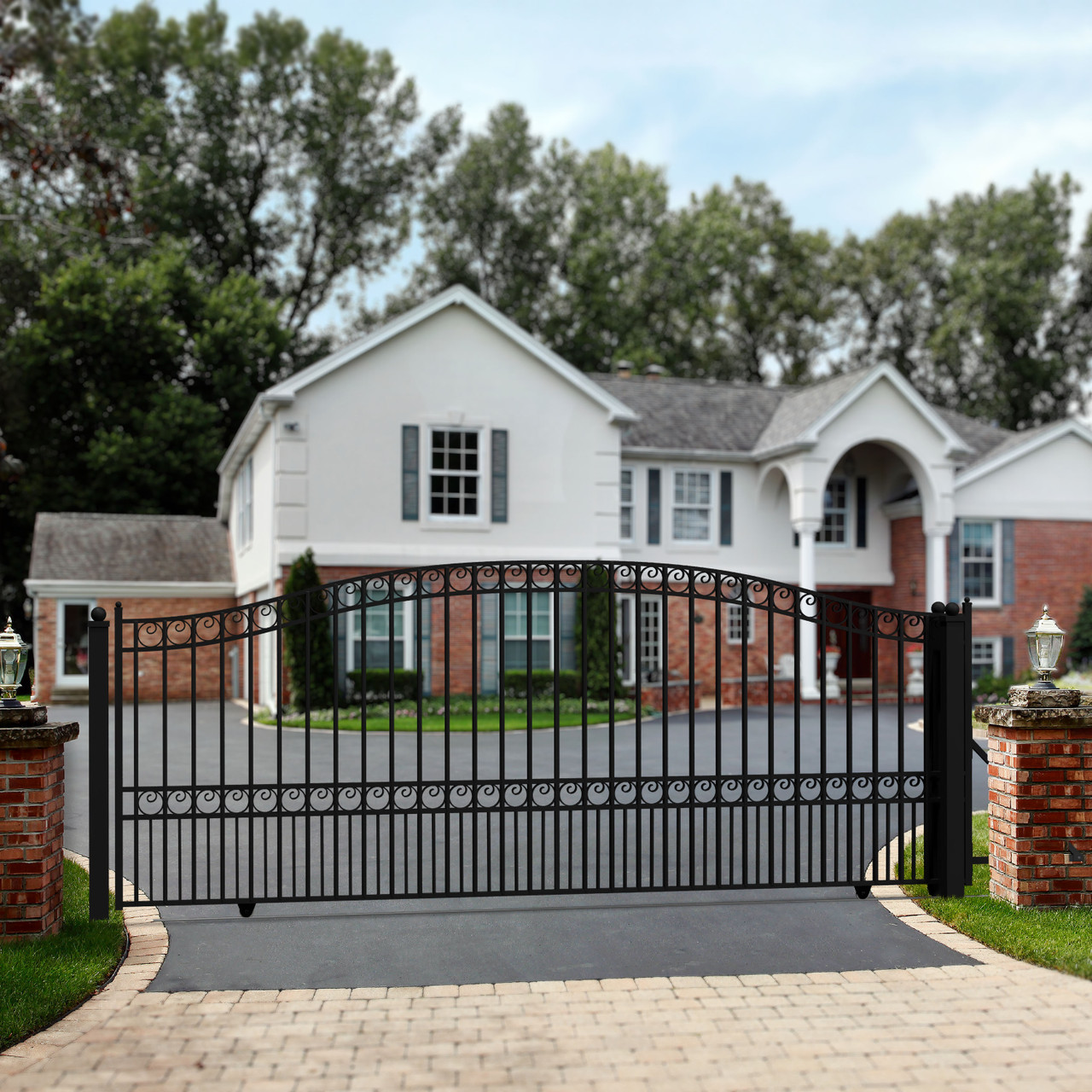 Steel Sliding Driveway Gate - PARIS Style - 18 x 6 ft - ALEKO